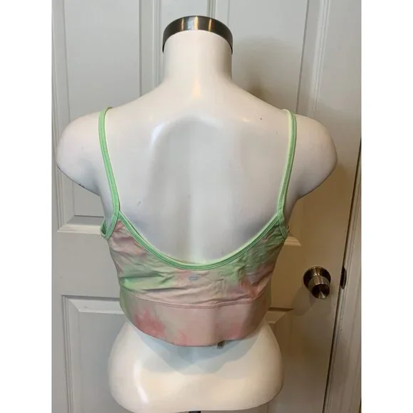 Fabletics Millie Reversible Bralette Green Tie Dye Size L NWT - Picture 9 of 12